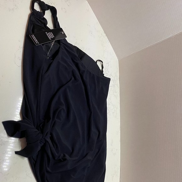 Magicsuit Black One-Shoulder Ring Swimdress with Side Tie - Picture 9 of 12